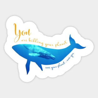 KILLING WHALE (blue) Sticker